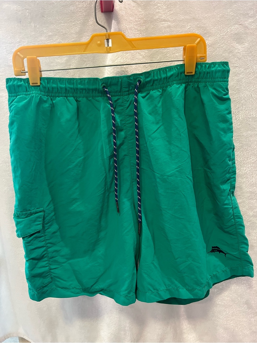 Men's Green Swim Shorts with Drawstring